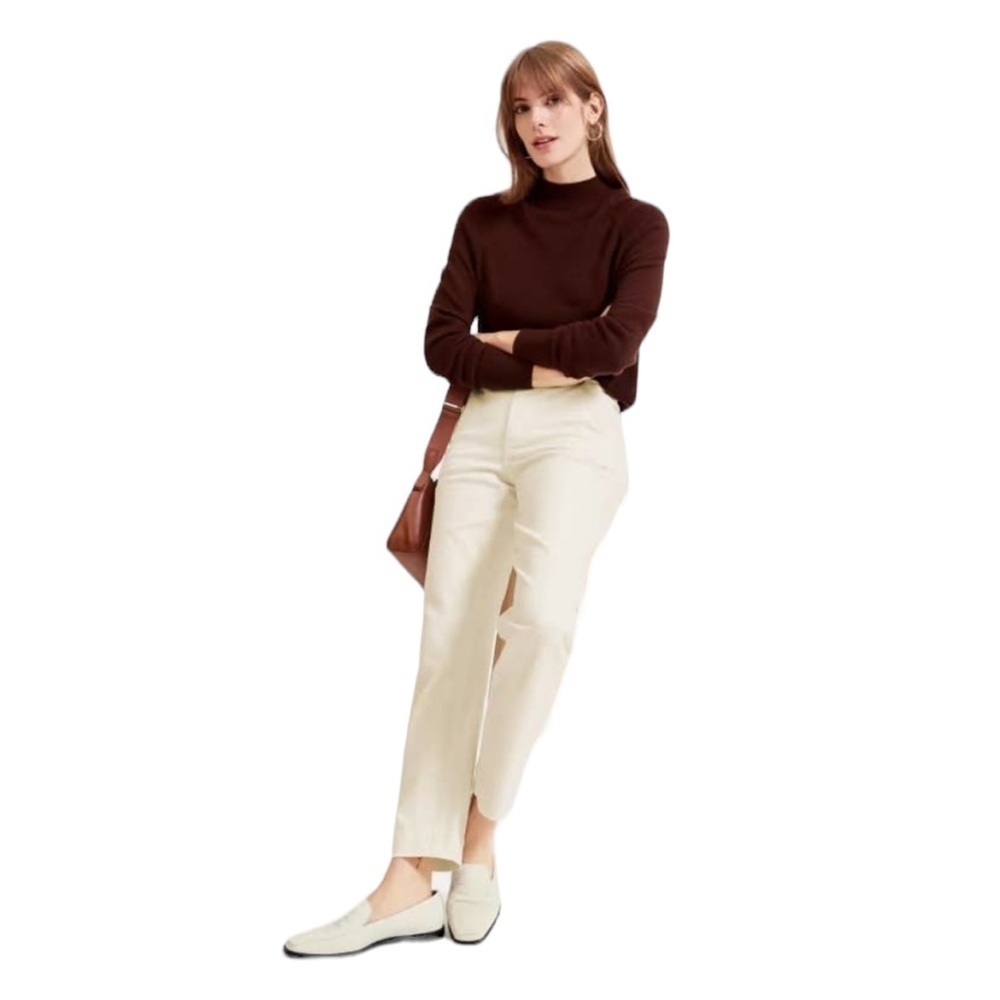 NWOT Women's High-Rise Straight Jeans in Cream